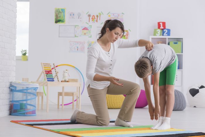 Child at physiotherapy