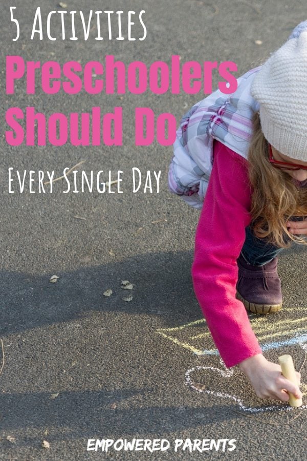 5 activities preschoolers should do often - Pinterest image