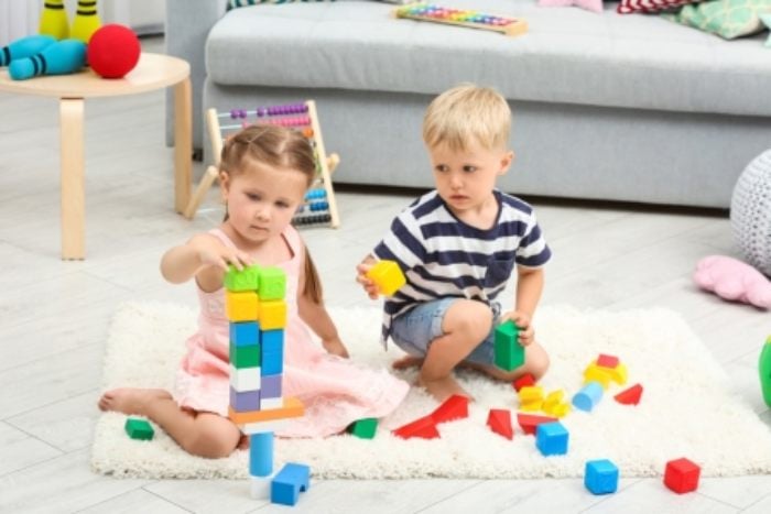 children playing with blocks