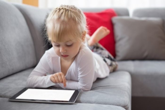 Child using a screen