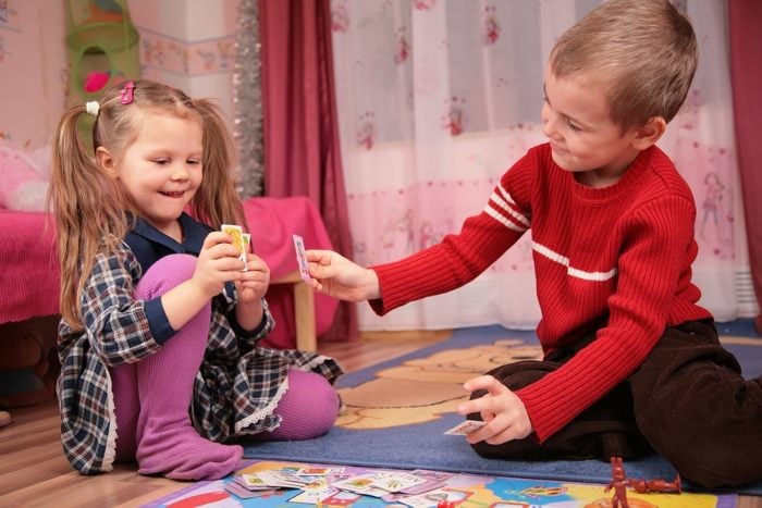 Children playing cards