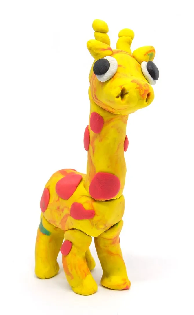 Giraffe made out of playdough
