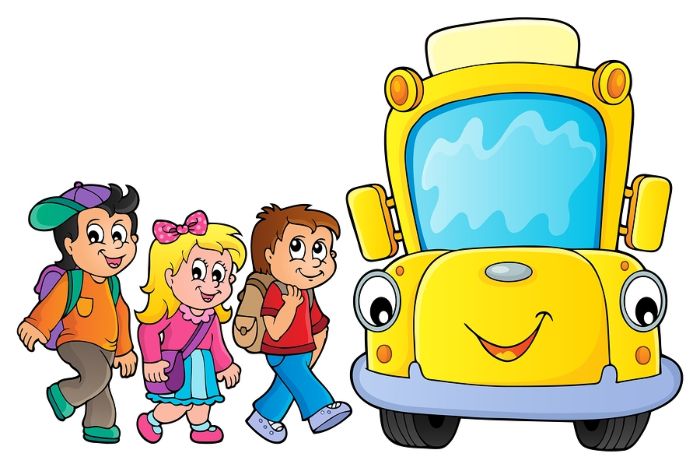 Children getting onto a bus
