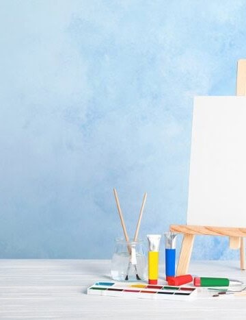 Easel and paints