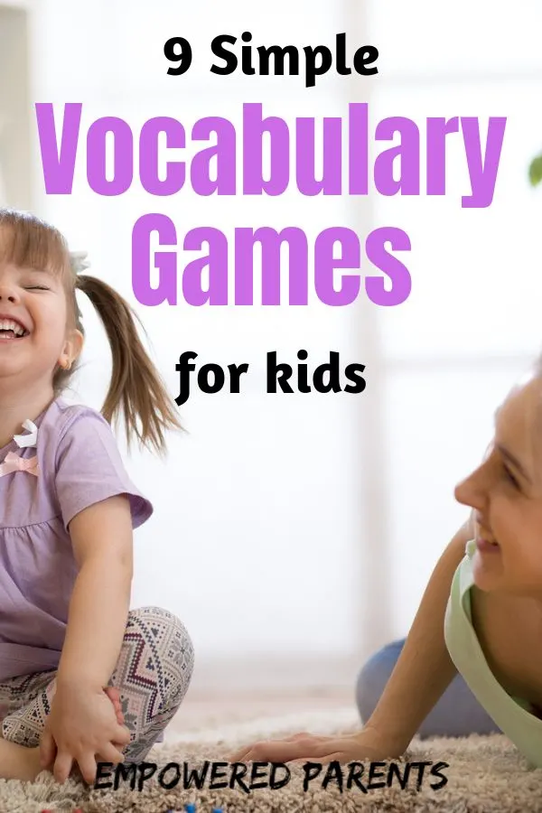 9 simple vocabulary games for kids Pinterest image