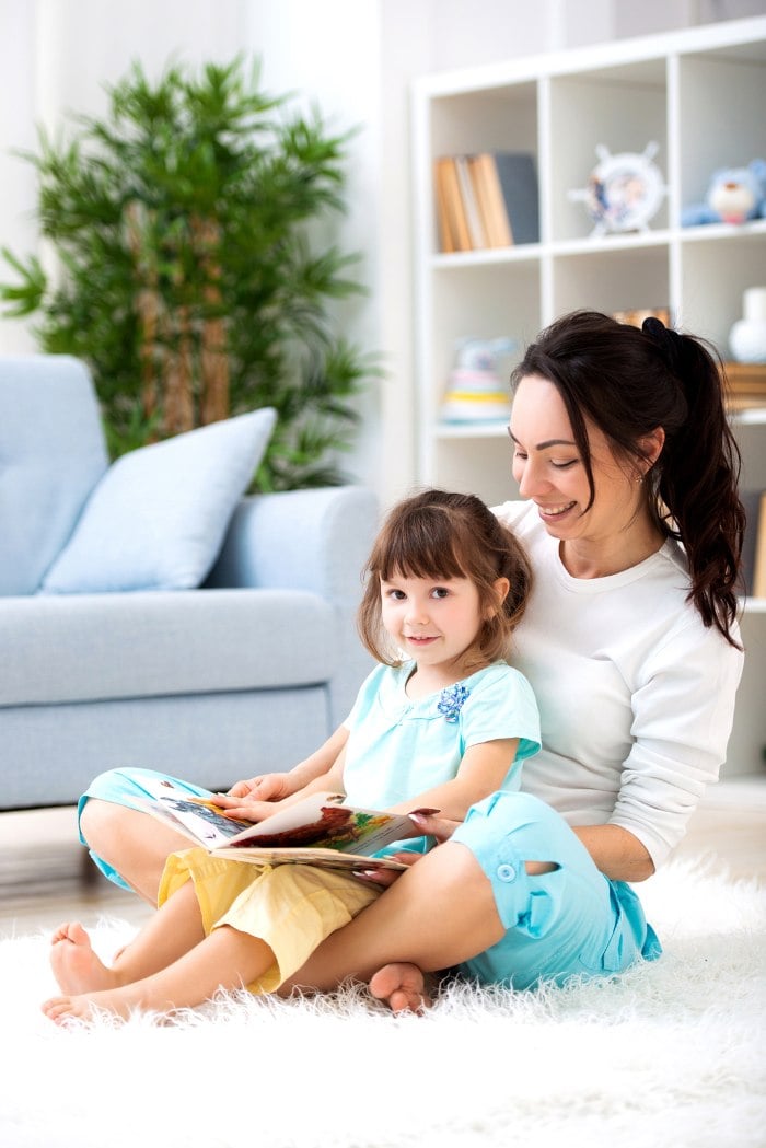 Mother reading to child