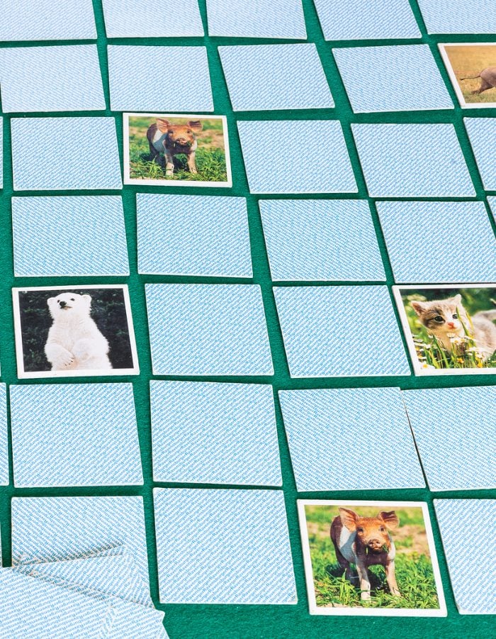 Visual memory matching card game