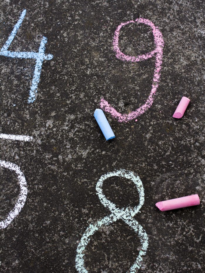 Sidewalk chalk number recognition