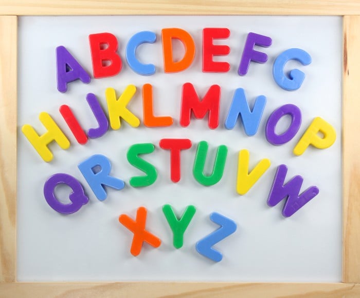 Plastic letters of the alphabet