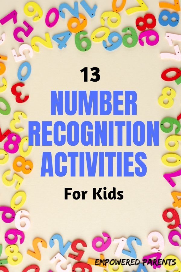 13 number recognition activities for kids - pinnable image