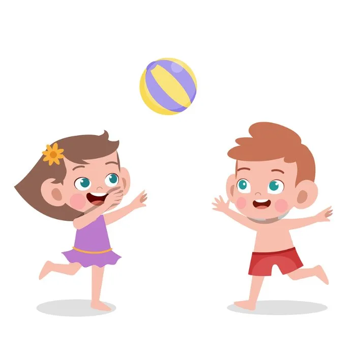 Children playing volleyball