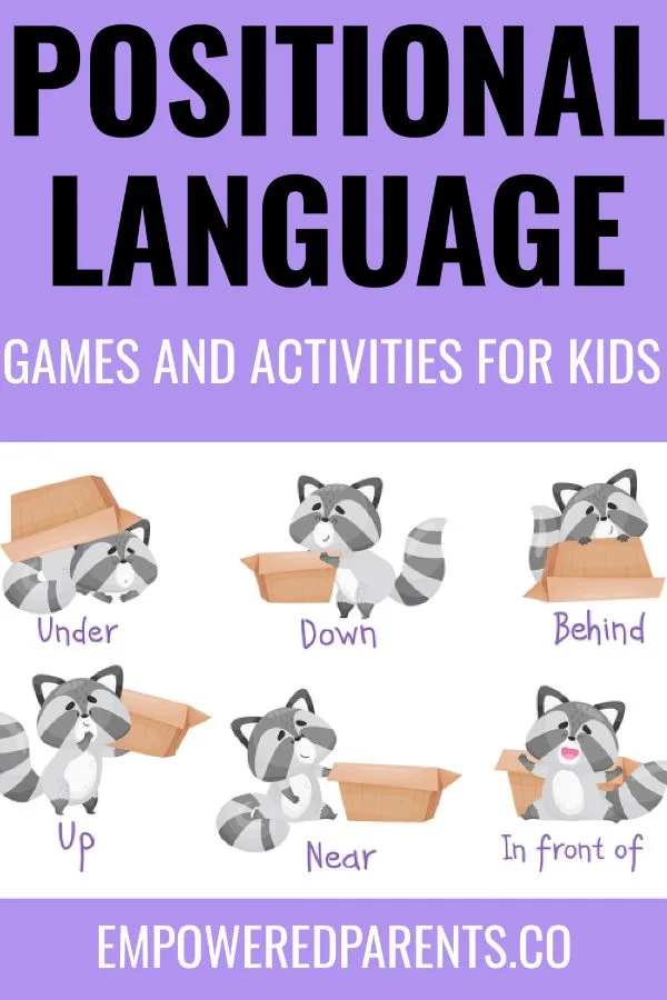 Positional language games and activities - pinnable image