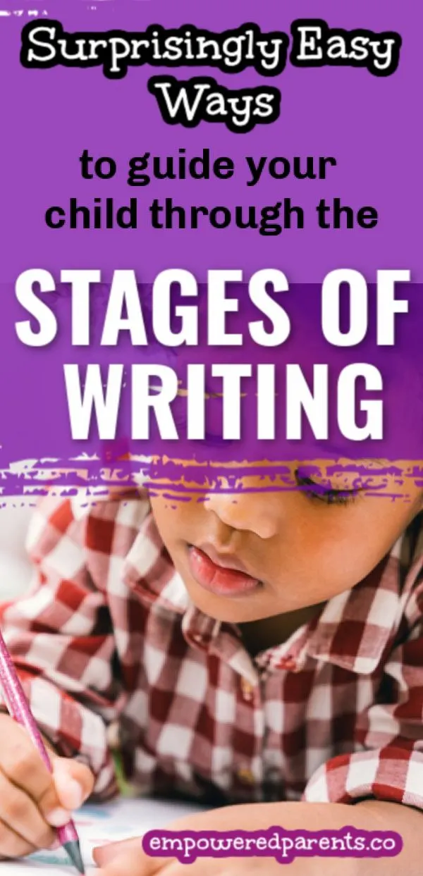 The developmental stages of writing  - pinnable image