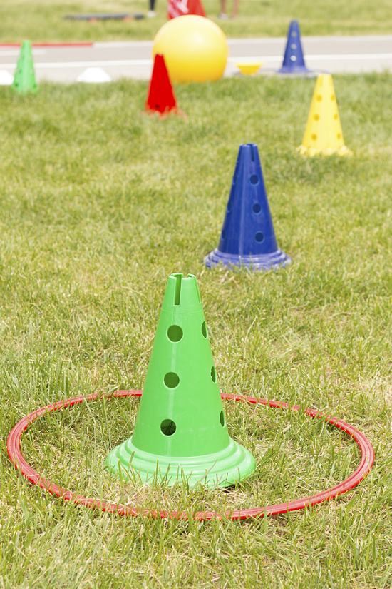 Obstacle course with cones