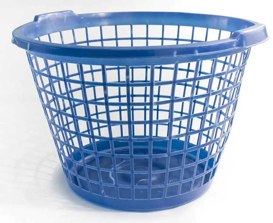 Blue laundry basket