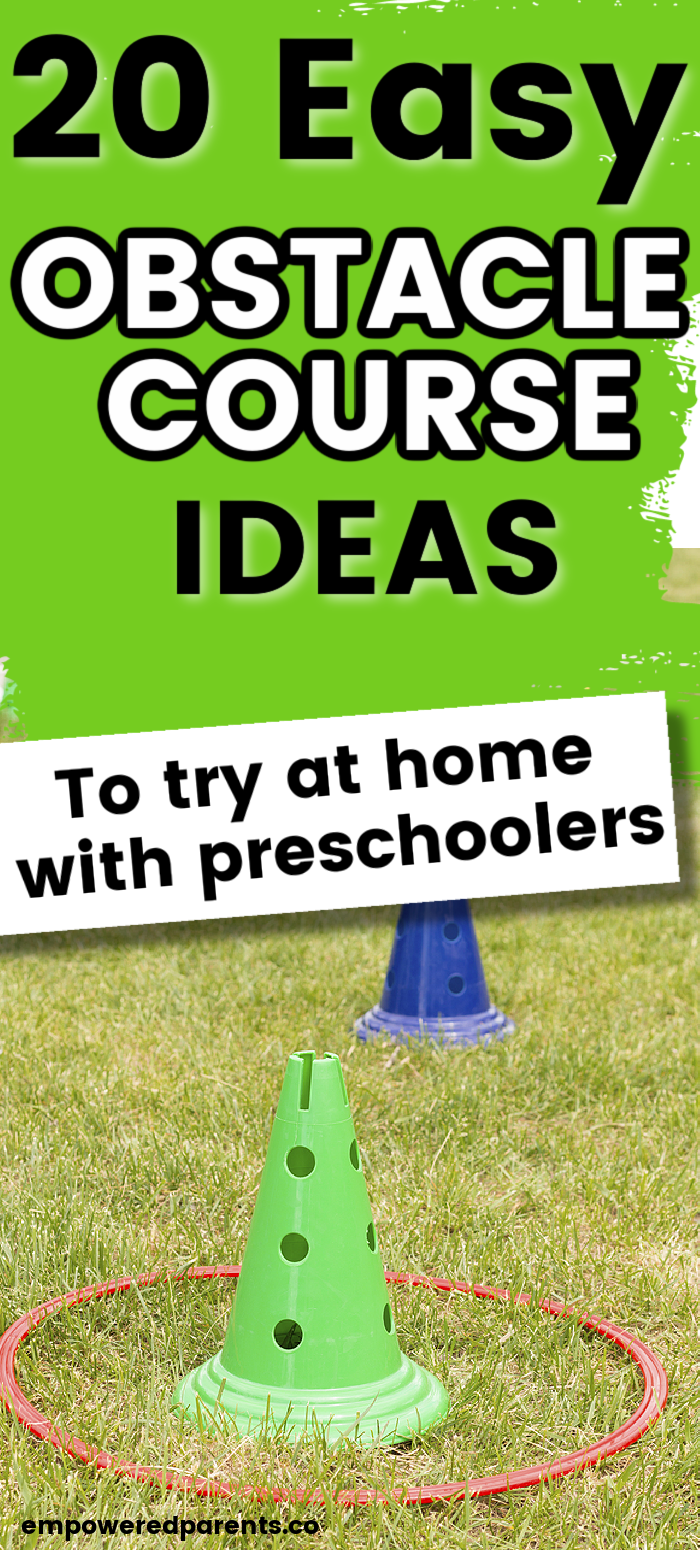 20 easy obstacle course ideas for preschoolers - pinnable image