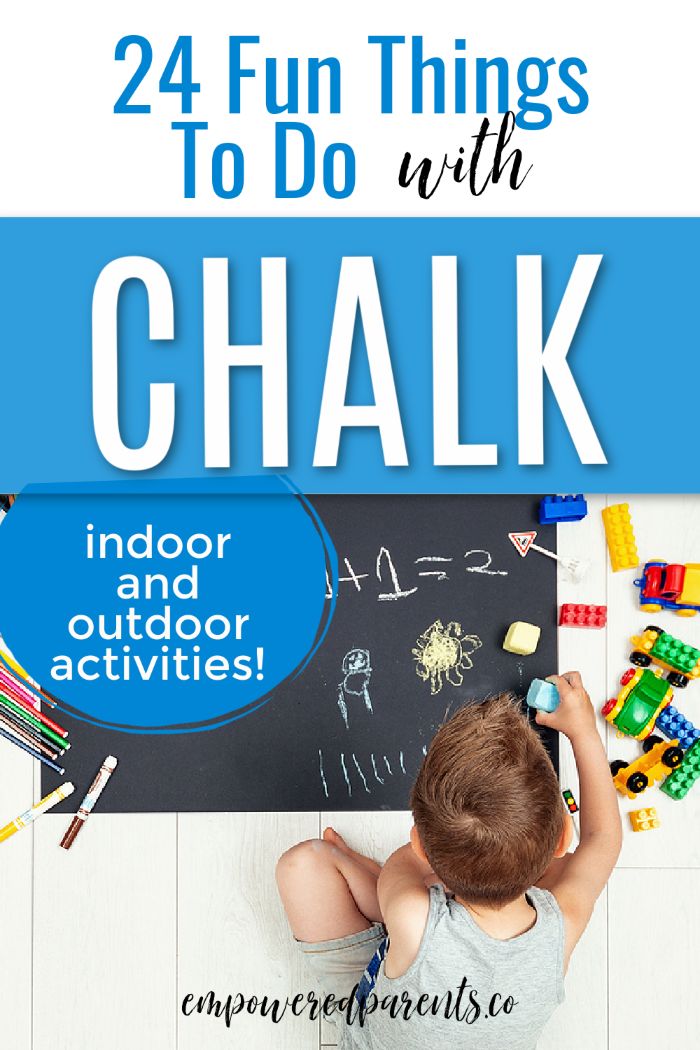 Pinterest pin - 24 fun things to do with chalk