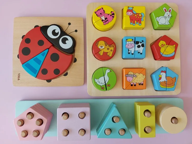 Toddler puzzles and shape sorters