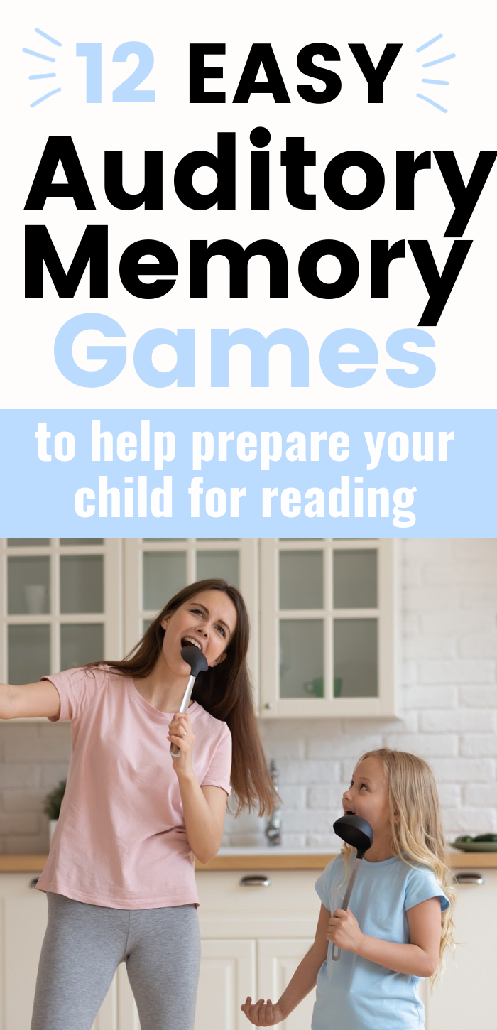 12 easy auditory memory games to help prepare your child for reading - Pinnable image