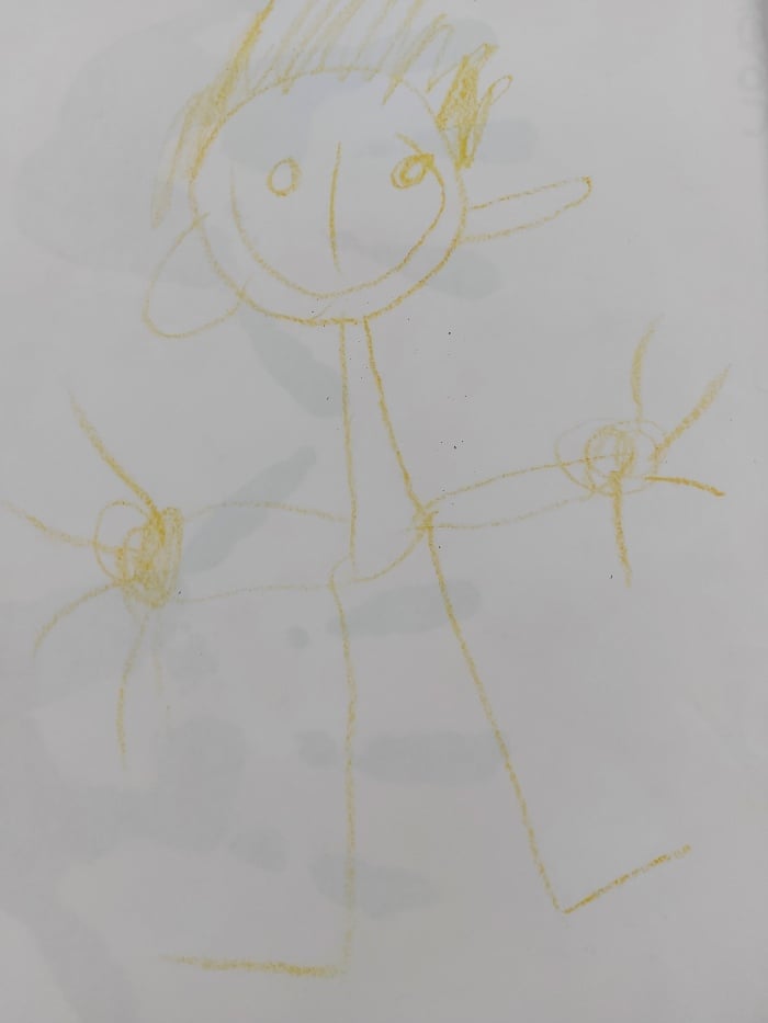 a child's drawing of a person