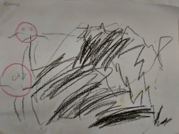 scribbles of black by a child