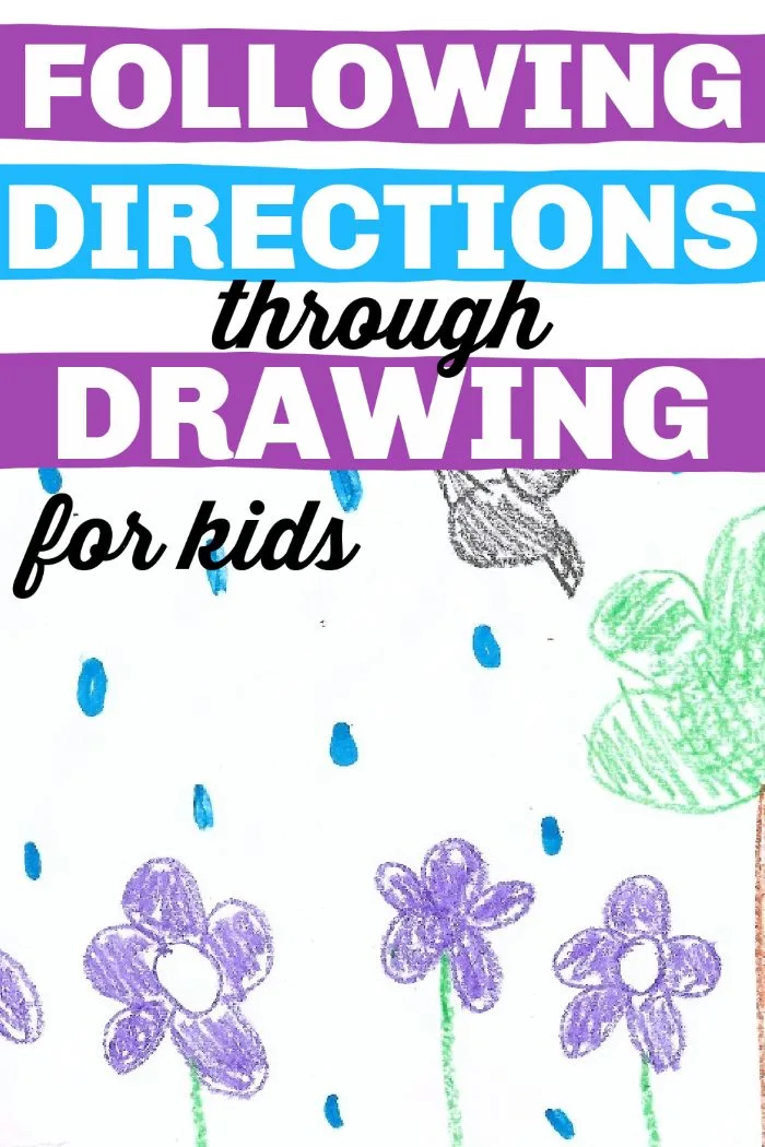 Pinnable image - following directions through drawing for kids