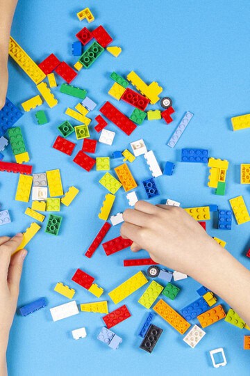children playing with lego