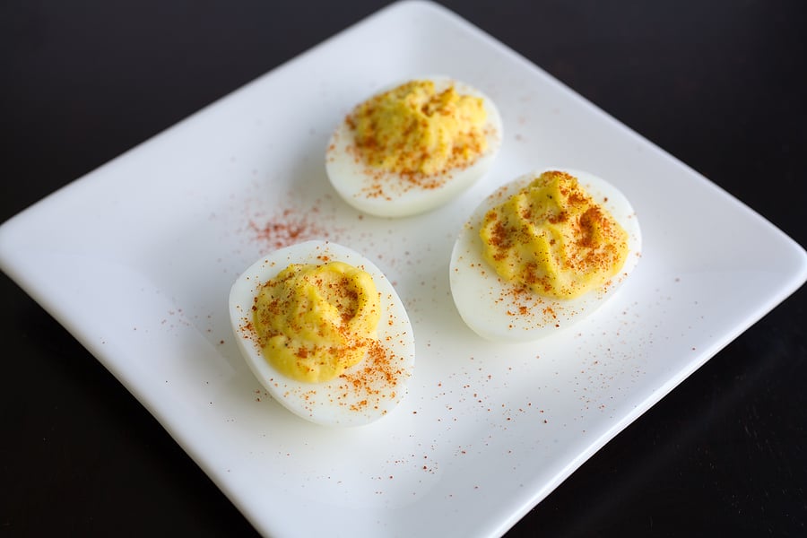 Deviled eggs on a plate