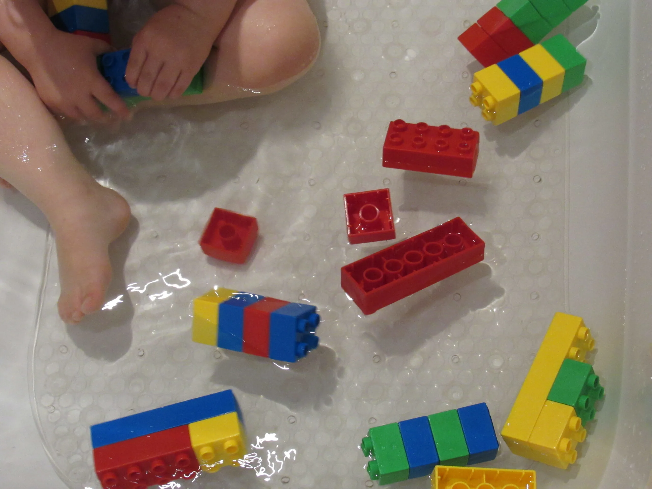 Legos in the bathtub