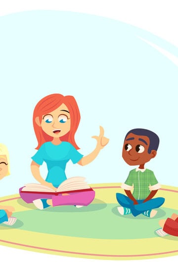 children sitting around for carpet time at preschool