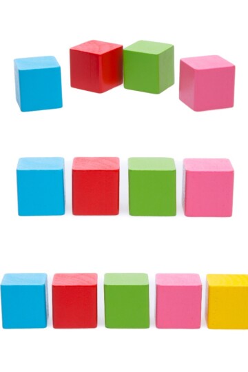 wooden blocks laid out in a pattern