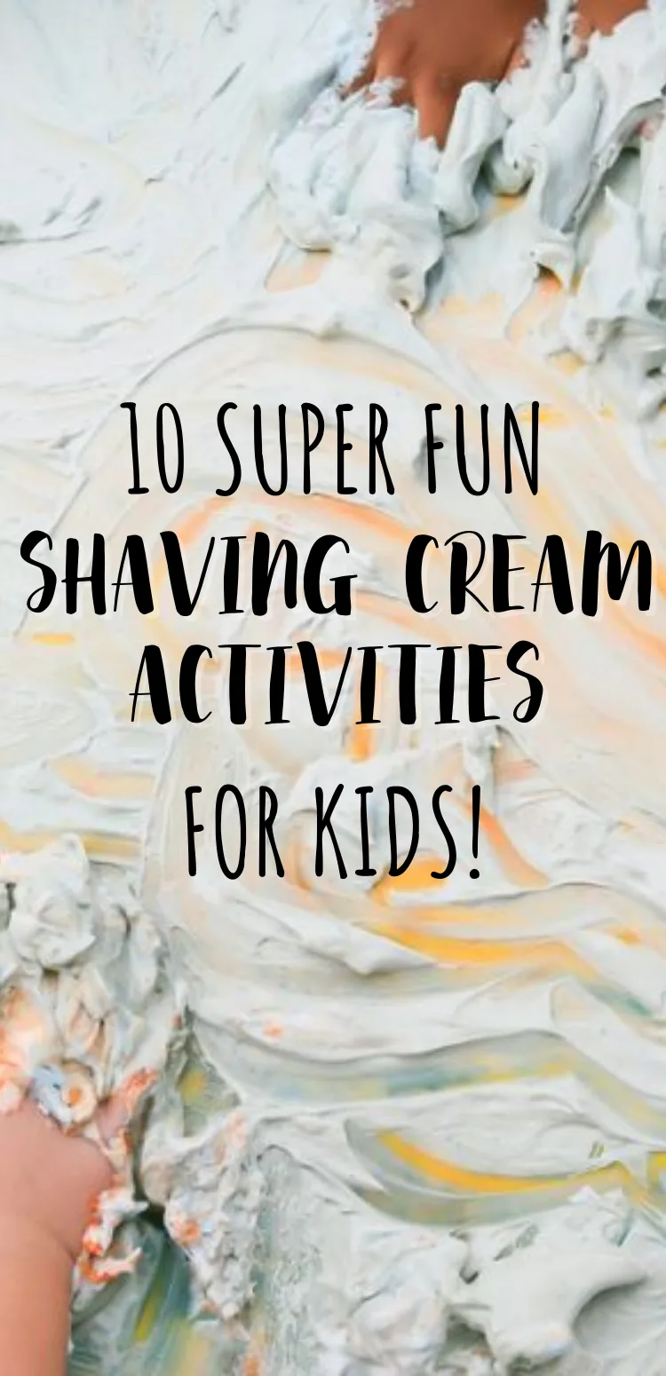 10 super fun shaving cream activities for kids pin image