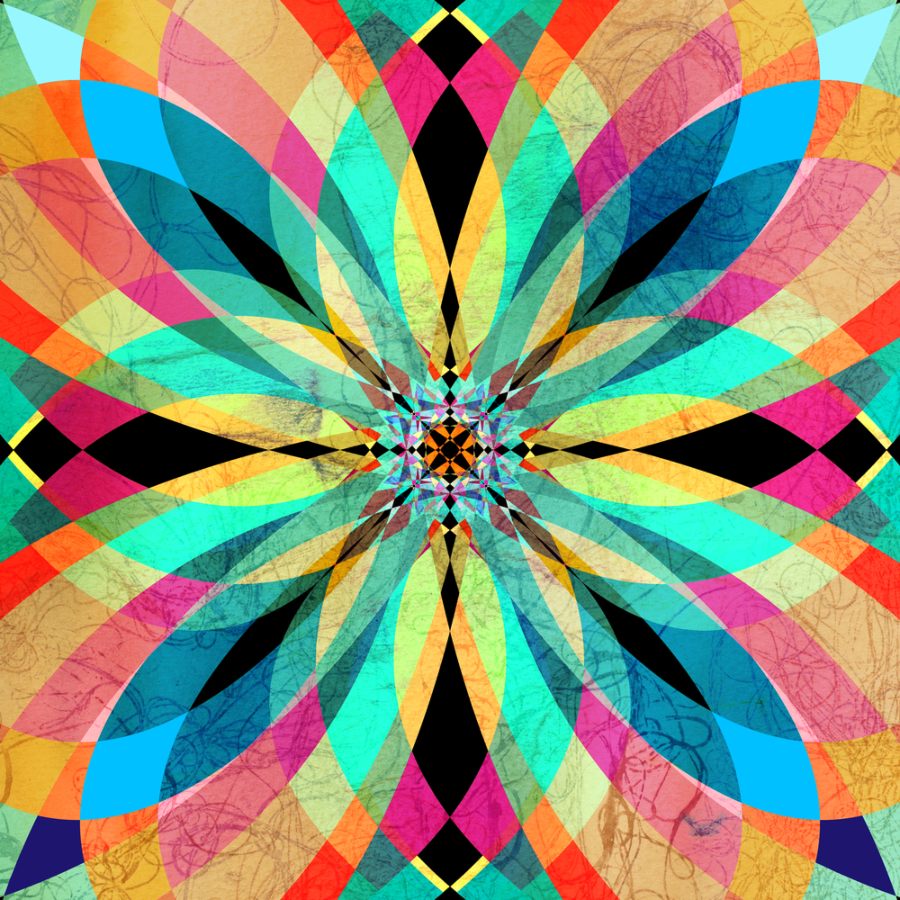 Bright colorful symmetrical pattern 