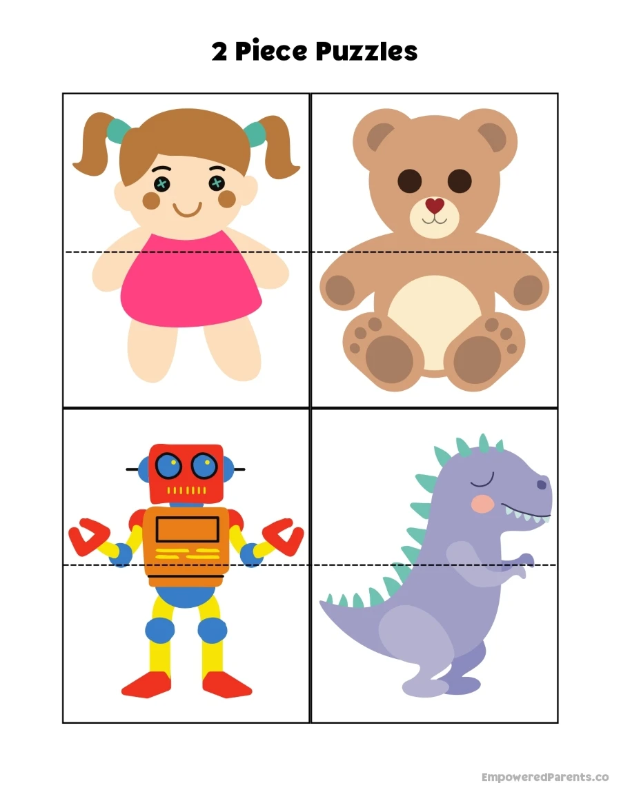 28 Free Printable Puzzles for Toddlers and Preschoolers (PDF