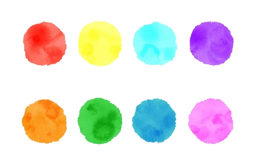 Paint blobs of different colors