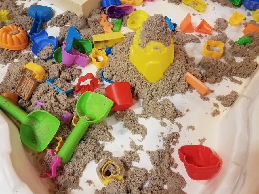 Sand and toys for sand play