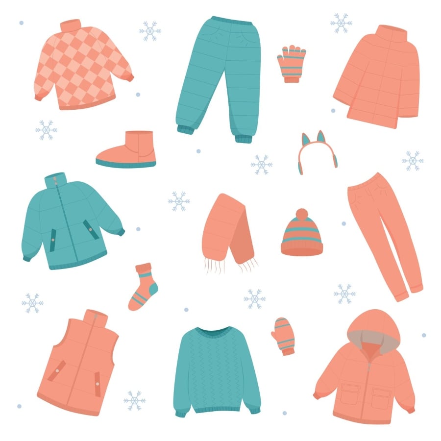 Lots of examples of winter clothes