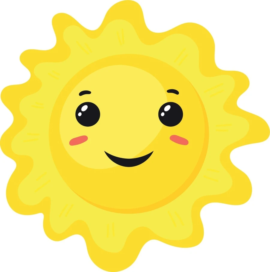 Cartoon picture of a sunshine smiling
