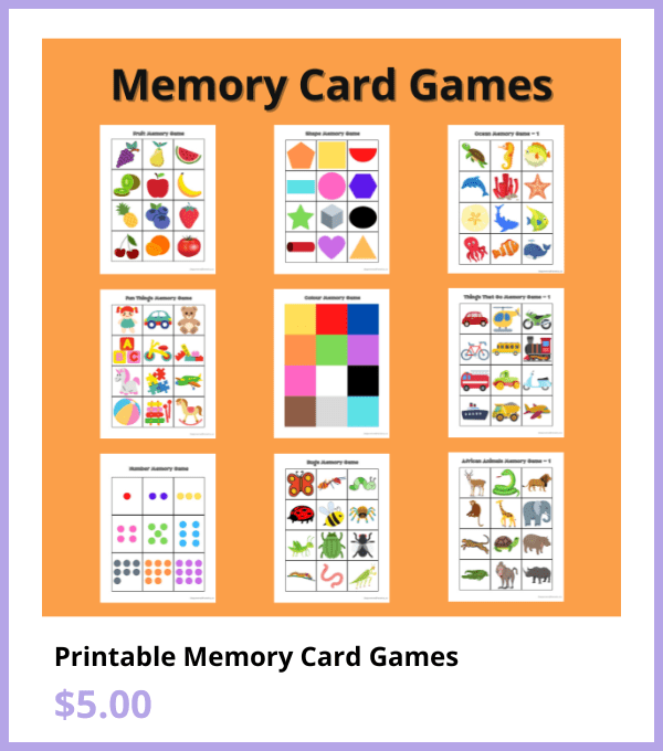 Printable memory games