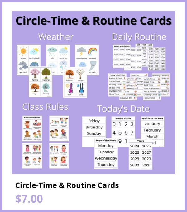 Circle time and routine cards