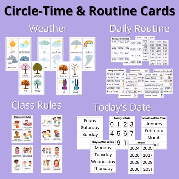 Circle time and routine cards