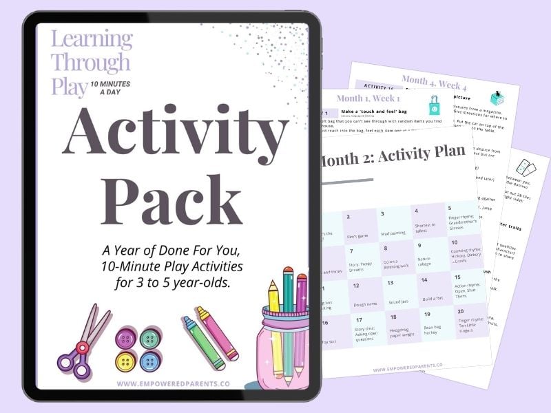 The Learning Through Play and activity planners